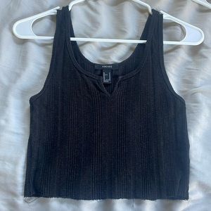Black Cropped Tank Top
